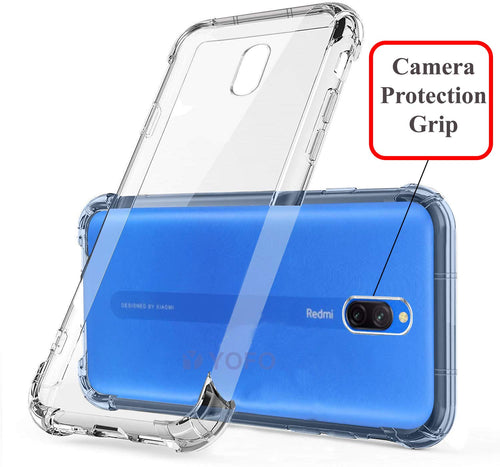YOFO Shockproof Full Air Cushion Technology Back Cover for MI Redmi 8A Dual - (Transparent) Full Protection Case