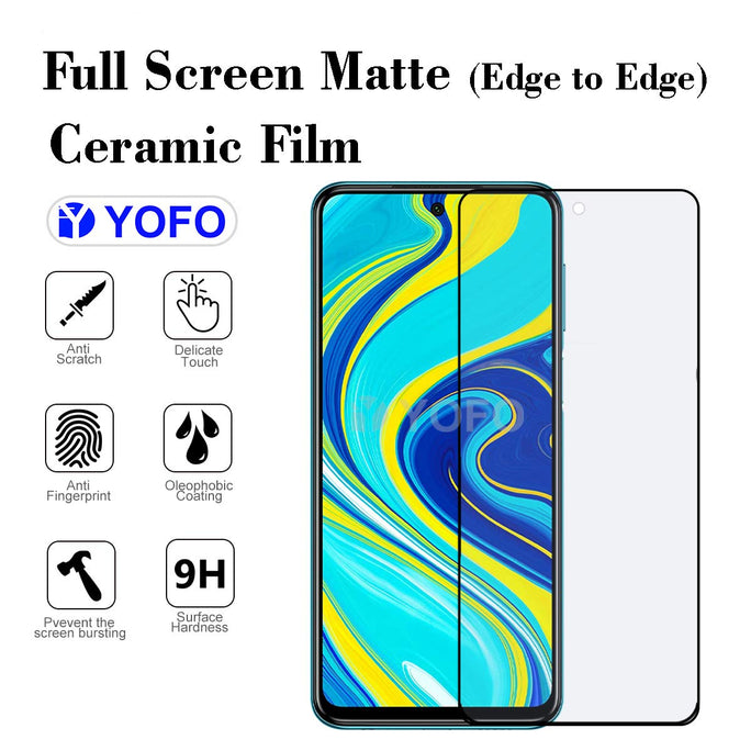 YOFO Mattte Finish Anti Glare Anti-Fingerprint (Full Edge to Edge) Ceramic Flexible Screen Protector for Mi Redmi Note 9 Pro/Mi Redmi Note 9 Pro Max