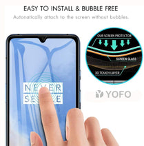 YOFO HD D+ Edge to Edge Full Screen Coverage Tempered Glass for Oneplus 7T- Full Glue Gorilla Glass (Black)