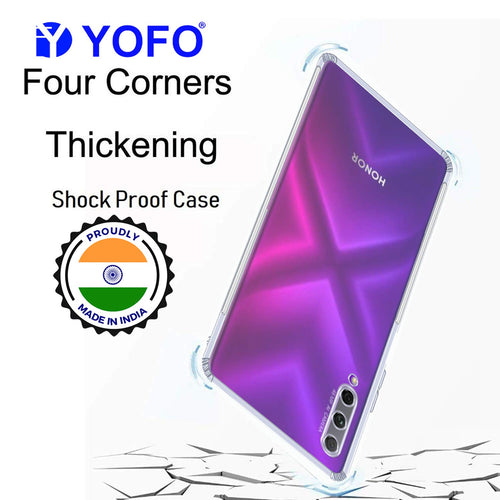 YOFO Silicon Transparent Back Cover for Honor 9X Pro - Camera Protection with Anti Dust Plug