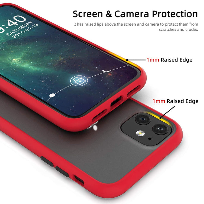 YOFO Matte Finish Smoke Back Cover for Apple iPhone 11Pro Max (6.5)-Red