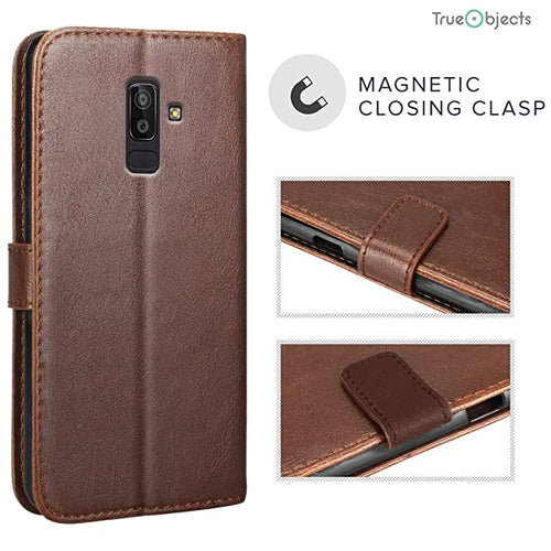 YOFO Samsung Galaxy J8 Leather Flip Cover Full Protective Wallet Case