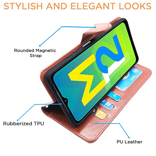 YOFO Samsung Galaxy A12 / F12 / M12 Leather Flip Cover Full Protective Wallet Case