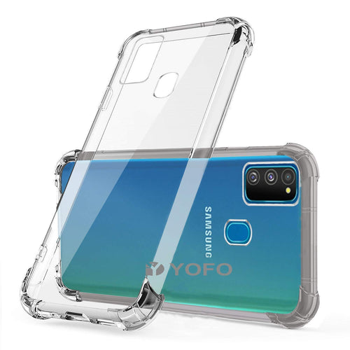YOFO  Shockproof HD Transparent Back Cover for Samsung M21(Transparent)