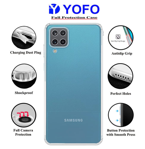 YOFO Back Cover for Samsung A42 / Samsung M42 (5G) (Flexible|Silicone|Transparent|Camera Protection|DustPlug)