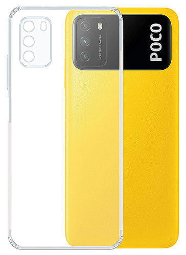 YOFO Silicon Transparent Back Cover for Poco M3 - Camera Protection with Anti Dust Plug