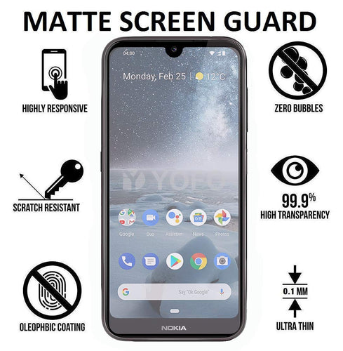 YOFO Combo for Nokia 4.2 Transparent Back Cover + Matte Screen Guad with Free OTG Adapter