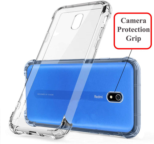 YOFO Shockproof Full Protection Transparent Back Cover for MI Redmi 8A - (Transparent)