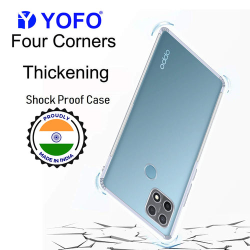 YOFO Silicon Transparent Back Cover for Oppo A15s - Camera Protection with Anti Dust Plug