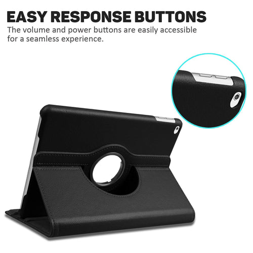 YOFO Apple iPad 10.2 inch 9th Gen (7th 8th 9th Generation) 2019 Launched 360 Degree Rotating Stand Folio Case PU Leather Rotating Stand Cover (Black)