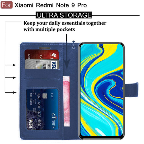 YOFO Flip Leather Magnetic Wallet Back Cover Case for Redmi Note 9 Pro/Note 9 Pro Max/Poco M2 Pro