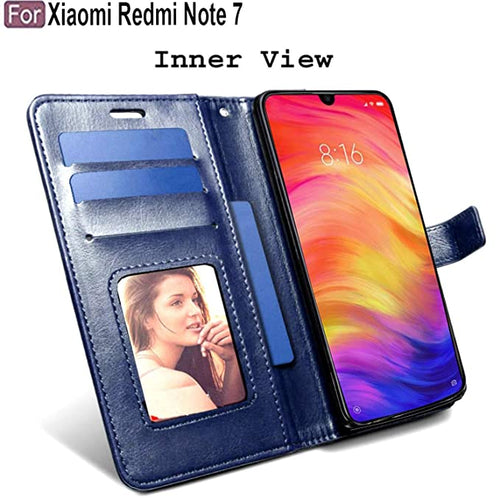 YOFO Flip Leather Magnetic Wallet Back Cover Case for Mi Redmi Note 7/ Note 7s / Note 7 Pro