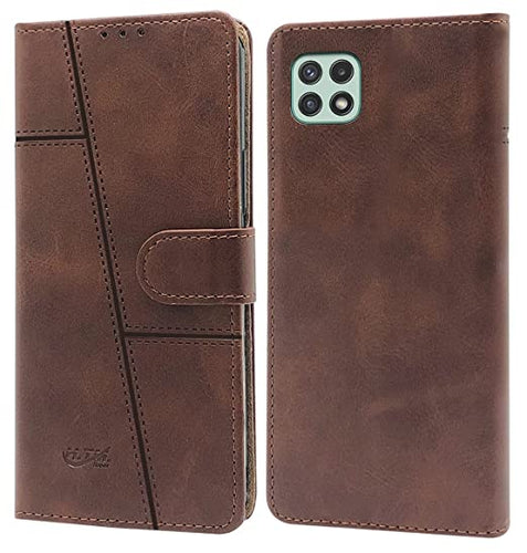 YOFO Samsung Galaxy A22(5G) Leather Flip Cover Full Protective Wallet Case