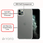 YOFO Silicon Full Protection Back Cover for Apple iPhone 11 Pro (Transparent) 5.8 inch Screen