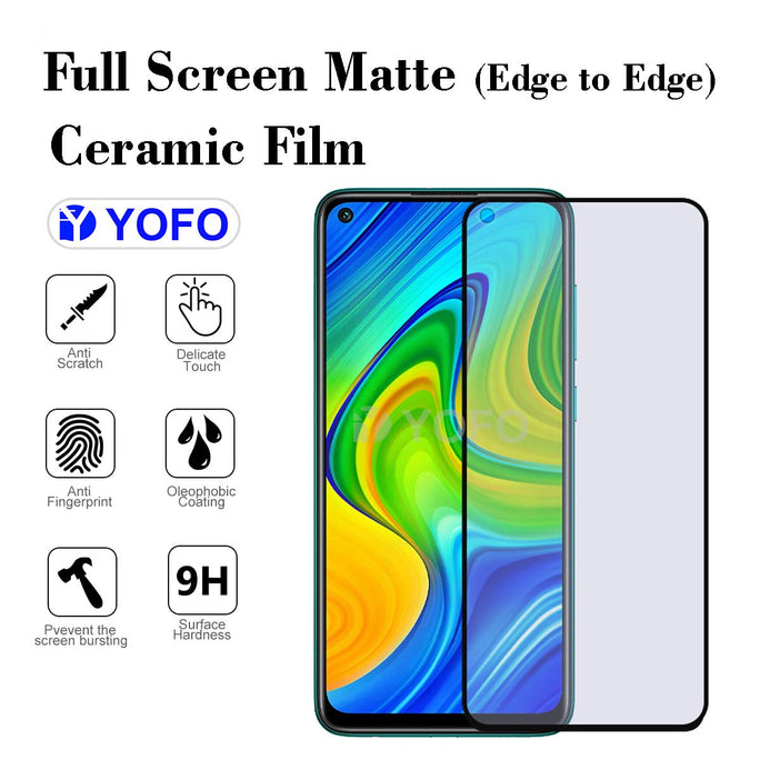 YOFO Mattte Finish  (Full Edge to Edge) Ceramic Flexible Screen Protector for Mi Redmi Note 9 / Vivo Y50 / Vivo Y30 / Samsung M11 /Samsung A11