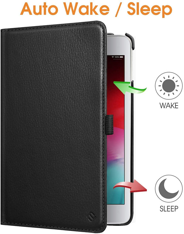 YOFO iPad Mini 4 Case, 360 Degree Rotating Stand Folio Case PU Leather Rotating Stand Cover (Black)