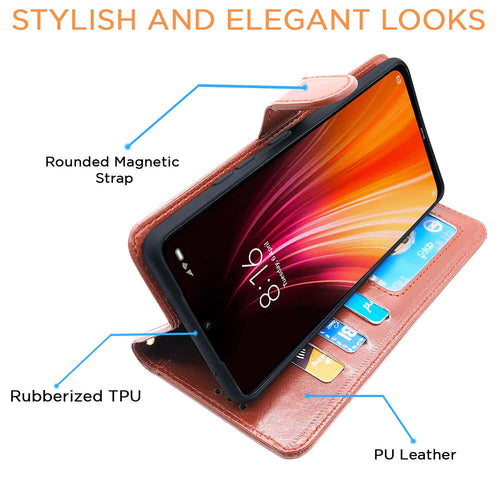 YOFO Flip Leather Magnetic Wallet Back Cover Case for Redmi Note 8