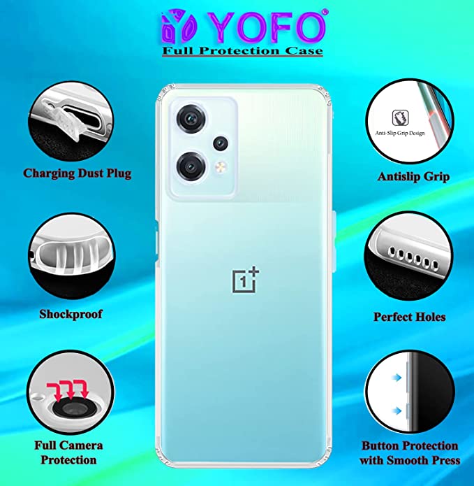 YOFO Back Cover for OnePlus Nord CE Lite (5G) (Silicone|Transparent|Dust Plug|Camera Protection|Professonal Cover)