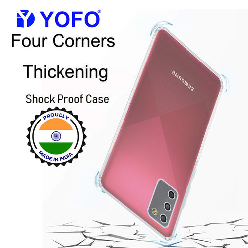 YOFO Silicon Transparent Back Cover for Samsung M02s - Camera Protection with Anti Dust Plug