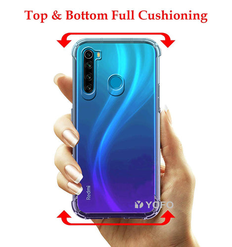 YOFO Rubber Full Protection Back Cover for MI Redmi Note 8 (Transparent) Shockproof