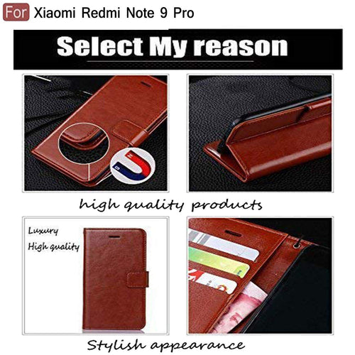 YOFO Flip Leather Magnetic Wallet Back Cover Case for Redmi Note 9 Pro/Note 9 Pro Max/Poco M2 Pro