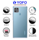 YOFO Silicon Transparent Back Cover for Oppo A15s - Camera Protection with Anti Dust Plug