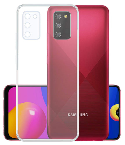 YOFO Silicon Transparent Back Cover for Samsung M02s - Camera Protection with Anti Dust Plug