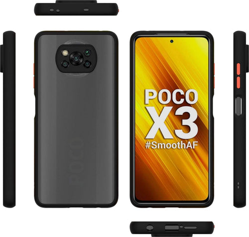 YOFO Matte Finish Smoke Back Cover with Full Camera Lens Protection for Poco X3