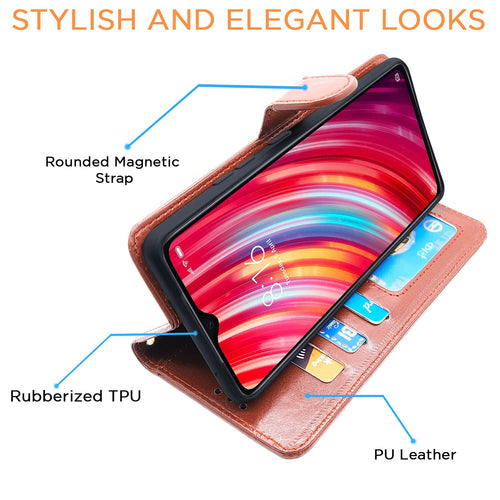 YOFO Flip Leather Magnetic Wallet Back Cover Case for Redmi Note 8 Pro