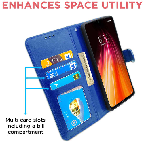 YOFO Flip Leather Magnetic Wallet Back Cover Case for Redmi Note 8