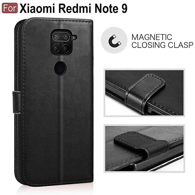YOFO Flip Leather Magnetic Wallet Back Cover Case for Mi Redmi Note 9