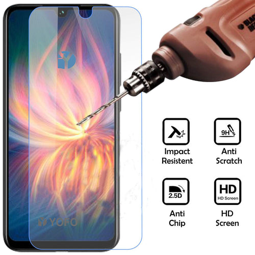 YOFO Transparent Back Cover Case with Tempered Glass Value Combo Pack - for MI Redmi 8A Dual