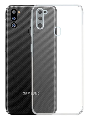 YOFO Back Cover for Samsung Galaxy M21 (2021 Edition) (Flexible|Silicone|Transparent|Dust Plug|Camera Protection)…