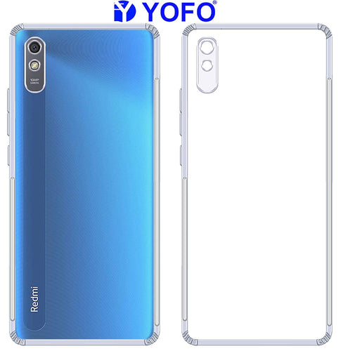YOFO Silicon Transparent Back Cover for Mi Redmi 9A - Camera Protection with Anti Dust Plug