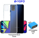 YOFO Silicon Transparent Back Cover for Samsung F41 - Camera Protection, Anti Dust Plug with Free OTG Adapter