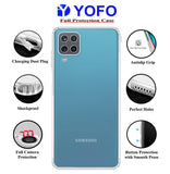YOFO Silicon Transparent Back Cover for Samsung F62 / M62 - Camera Protection with Anti Dust Plug