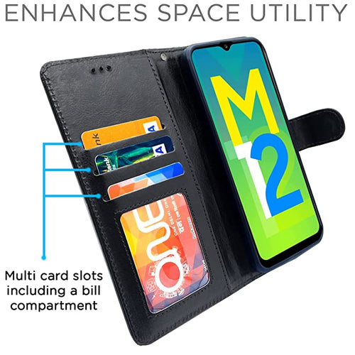 YOFO Samsung Galaxy A12 / F12 / M12 Leather Flip Cover Full Protective Wallet Case