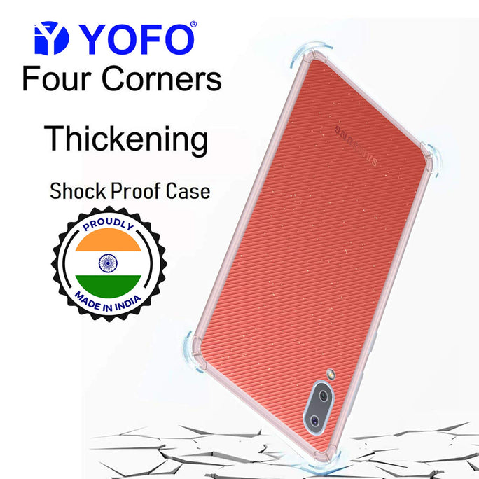 YOFO Silicon Transparent Back Cover for Samsung Galaxy M02 Shockproof Bumper Corner, Ultimate Protection with Free OTG Adapter