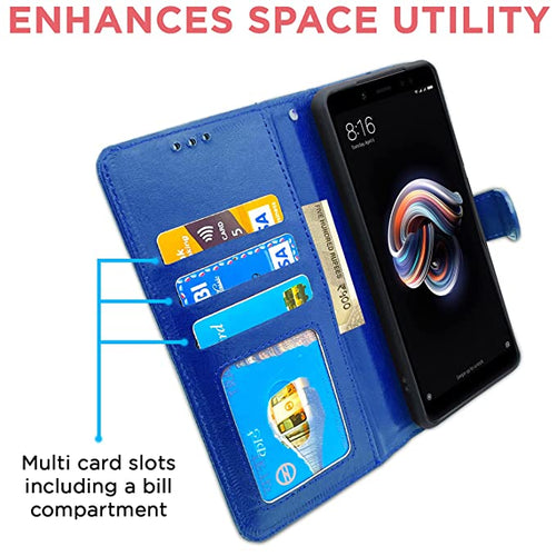 YOFO Flip Leather Magnetic Wallet Back Cover Case for Mi Redmi Note 5 Pro
