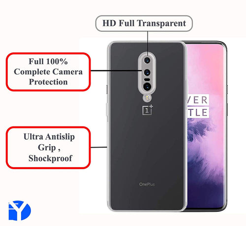 YOFO Silicon Full Protection Back Cover for OnePlus 7 Pro {1+7PRO} (Transparent) Shockproof Ultra Thin