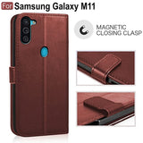 YOFO Samsung Galaxy M11 Leather Flip Cover Full Protective Wallet Case