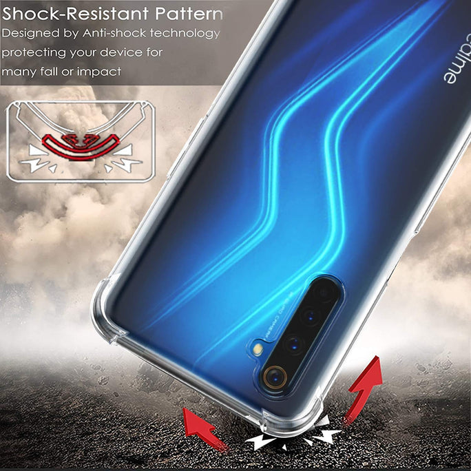 YOFO Shockproof Transparent Back Cover for REALME 6 - All Sides Protection Case