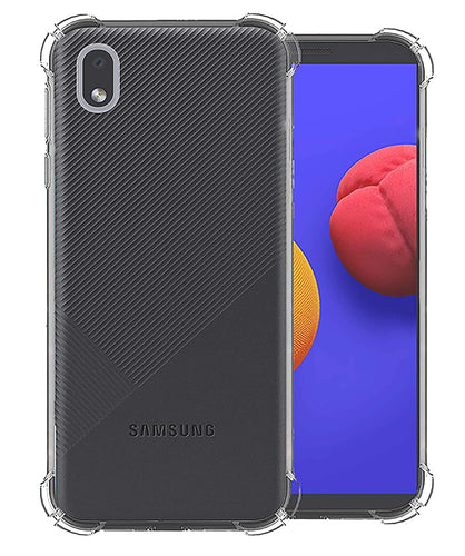 YOFO Shockproof HD Transparent Back Cover for Samsung M01 Core