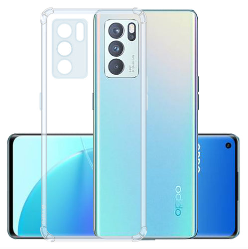 YOFO Back Cover for Oppo Reno 6 (Flexible|Silicone|Transparent|Shockproof|Camera Protection)