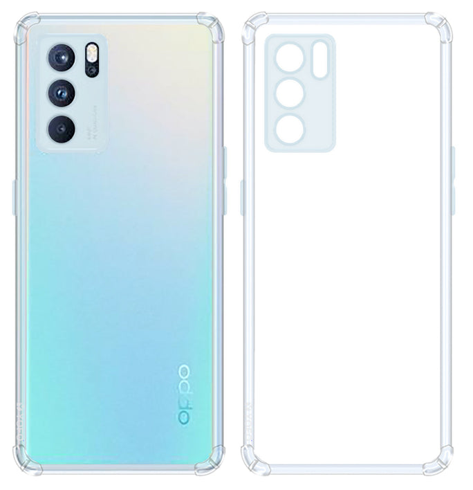 YOFO Back Cover for Oppo Reno 6 Pro (Flexible|Silicone|Transparent|Shockproof|Camera Protection)