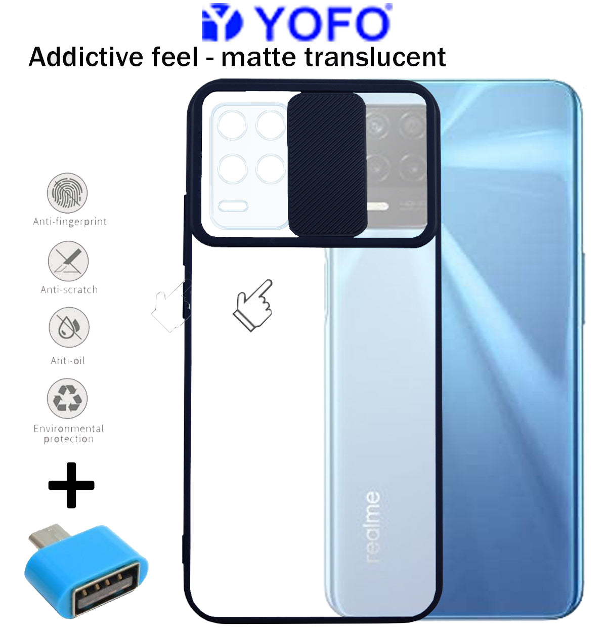 YOFO Camera Shutter Back Cover For Realme Pro With Free OTG Adapter