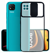 YOFO Camera Shutter Back Cover For Poco C3 With Free OTG Adapter (Black)