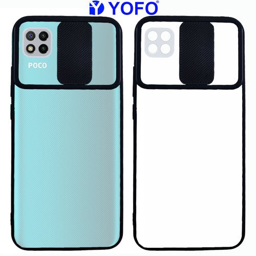 YOFO Camera Shutter Back Cover For Poco C3 With Free OTG Adapter (Black)