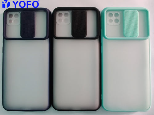 YOFO Camera Shutter Back Cover For Poco C3 With Free OTG Adapter (CYAN)