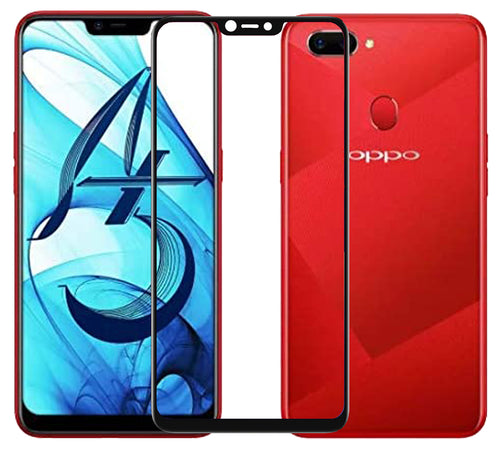 YOFO HD D+ Edge to Edge Full Screen Coverage Tempered Glass for Oppo A5 - Full Glue Gorilla Glass (Black)